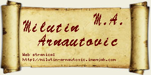 Milutin Arnautović vizit kartica